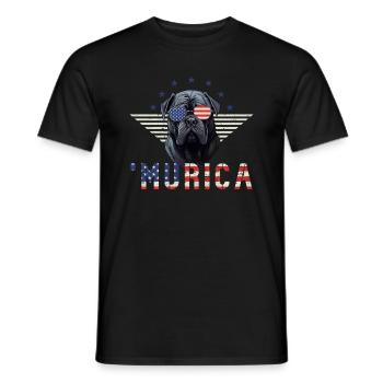 Mastiff Sonnenbrille Murica Amerika Geschenk - Männer T-Shirt - Schwarz - Vorne - AI Model Male 178 light (178cm)