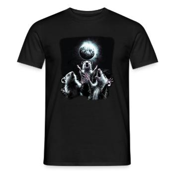 3 Opossum Moon Funny Meme Possum Gift - Men's T-Shirt - black - Front - AI Model Male 178 light (178cm)