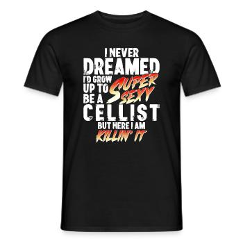 Super Sexy violoncelliste violoncelle joueur cadeau musicien - T-shirt homme - noir - Devant - AI Model Male 178 light (178cm)