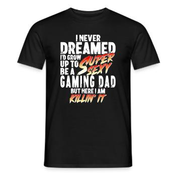 Super Sexy Spil Far Gamer Gave Spil - Mænd T-shirt - sort - Foran - AI Model Male 178 light (178cm)