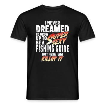 Super Sexy Guide de pêche Guide de pêche cadeau - T-shirt homme - noir - Devant - AI Model Male 178 light (178cm)