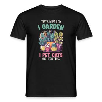 I Garden I Pet Cats Pflanzen Pflanzen Geschenk - Männer T-Shirt - Schwarz - Vorne - AI Model Male 178 light (178cm)