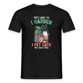 I Garden I Pet Cats Pflanzen Geschenk Gärtner - Männer T-Shirt - Schwarz - Vorne - AI Model Male 178 light (178cm)