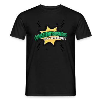 Conscientiousness is my superpower - Men's T-Shirt - black - Front - AI Model Male 178 light (178cm)