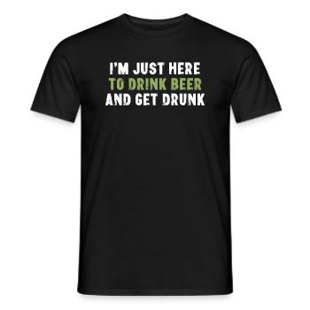 Je suis juste là pour boire de la bière et me saouler drôlement - T-shirt homme - noir - Devant - AI Model Male 178 light (178cm)