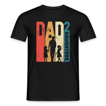 Father's Day Dad High 2 Dad Daughters Retro Gift - Men's T-Shirt - black - Front - AI Model Male 178 light (178cm)