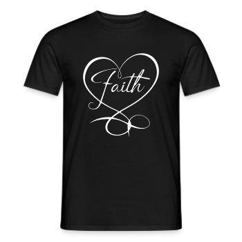Faith Herz Christen Religion Christ Geschenk - Männer T-Shirt - Schwarz - Vorne - AI Model Male 178 light (178cm)