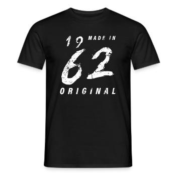 Tillverkad 1962 Original Födelsedag Grunge Distressed - T-shirt herr - svart - Fram - AI Model Male 178 light (178cm)