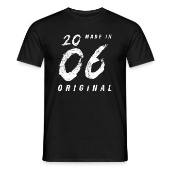 Made In 2006 Original Geburtstag Grunge Distressed - Männer T-Shirt - Schwarz - Vorne - AI Model Male 178 light (178cm)