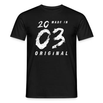 Made In 2003 Original Birthday Grunge Distressed - Men's T-Shirt - black - Front - AI Model Male 178 light (178cm)