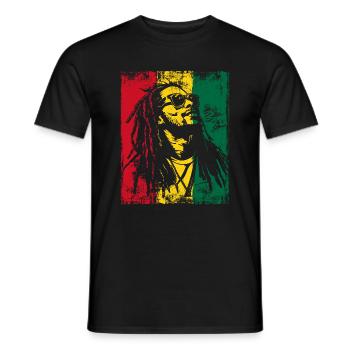 Rastaman Sonnebrille Reggae Dreadlocks Ghana - Männer T-Shirt - Schwarz - Vorne - AI Model Male 178 light (178cm)
