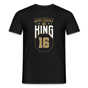Birthday King 16 Years 16th Birthday Gift - Men's T-Shirt - black - Front - AI Model Male 178 light (178cm)