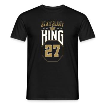 Anniversaire Roi 27 ans 27e anniversaire Cadeau - T-shirt homme - noir - Devant - AI Model Male 178 light (178cm)