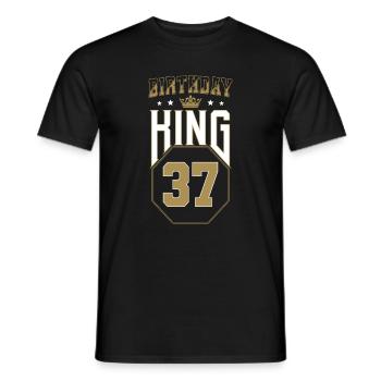 Birthday King 37 Years 37th Birthday Gift - Men's T-Shirt - black - Front - AI Model Male 178 light (178cm)