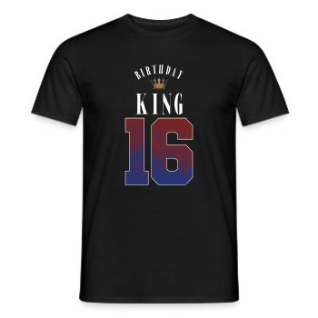 Birthday King 16 Years 16th Birthday Gift - Men's T-Shirt - black - Front - AI Model Male 178 light (178cm)
