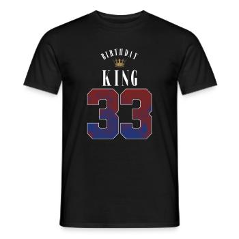 Birthday King 33 Jahre 33. Geburtstag Geschenk - Männer T-Shirt - Schwarz - Vorne - AI Model Male 178 light (178cm)