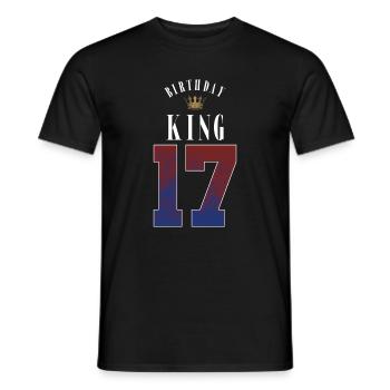 Birthday King 17 Years 17th Birthday Gift - Men's T-Shirt - black - Front - AI Model Male 178 light (178cm)