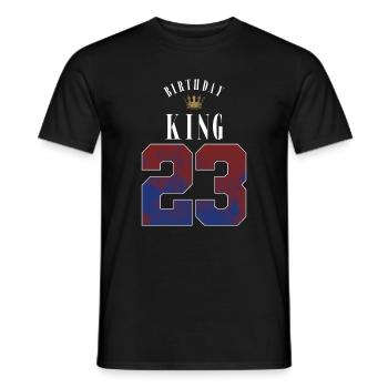 Birthday King 23 Jahre 23. Geburtstag Geschenk - Männer T-Shirt - Schwarz - Vorne - AI Model Male 178 light (178cm)