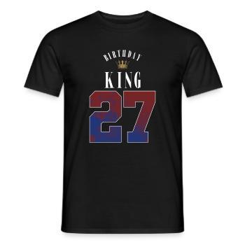 Birthday King 27 Jahre 27. Geburtstag Geschenk - Männer T-Shirt - Schwarz - Vorne - AI Model Male 178 light (178cm)