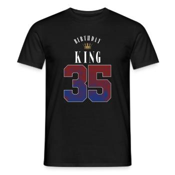 Birthday King 35 Jahre 35. Geburtstag Geschenk - Männer T-Shirt - Schwarz - Vorne - AI Model Male 178 light (178cm)