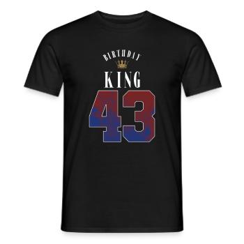 Anniversaire Roi 43 ans 43e cadeau d’anniversaire - T-shirt homme - noir - Devant - AI Model Male 178 light (178cm)
