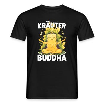 KräuterBuddha Beurre d’herbes Yoga Méditation amusante - T-shirt homme - noir - Devant - AI Model Male 178 light (178cm)