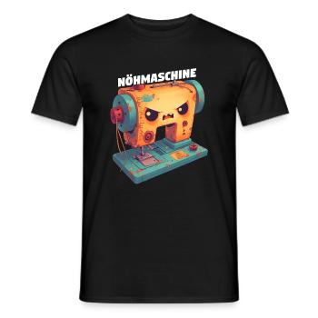 Sewing Machine Sewing Machine Funny Sewing Tailor - Men's T-Shirt - black - Front - AI Model Male 178 light (178cm)