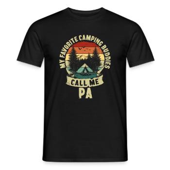 Camping Buddies Fête des Pères Cadeau Père Enfant - T-shirt homme - noir - Devant - AI Model Male 178 light (178cm)