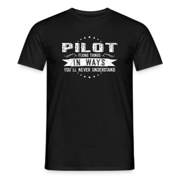 Pilot Kollegen Geschenk Beruf Spruch Lustig - Männer T-Shirt - Schwarz - Vorne - AI Model Male 178 light (178cm)