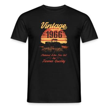 Vintage 1966 Landwirt Geburtstag Traktor Geschenk - Männer T-Shirt - Schwarz - Vorne - AI Model Male 178 light (178cm)