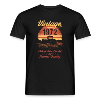 Vintage 1972 Landwirt Geburtstag Traktor Geschenk - Männer T-Shirt - Schwarz - Vorne - AI Model Male 178 light (178cm)