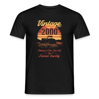 Vintage 2000 Landwirt Geburtstag Traktor Geschenk - Männer T-Shirt - Schwarz - Vorne - AI Model Male 178 light (178cm)