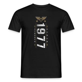 Edition Limitée 1977 Force et Honneur Anniversaire - T-shirt homme - noir - Devant - AI Model Male 178 light (178cm)
