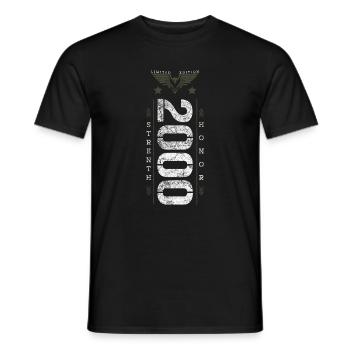 Limited Edition 2000 Strength and Honor Birthday - Men's T-Shirt - black - Front - AI Model Male 178 light (178cm)