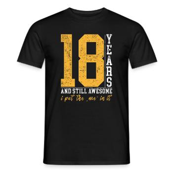 18 Years Birthday Gift Kids Boy Girl - Men's T-Shirt - black - Front - AI Model Male 178 light (178cm)