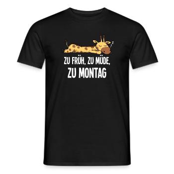 Funny Morning Grouch Giraffe Monday Gift - Men's T-Shirt - black - Front - AI Model Male 178 light (178cm)