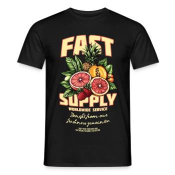 Fast worldwide supply Fruits and more... - Männer T-Shirt - Schwarz - Vorne - AI Model Male 178 light (178cm)