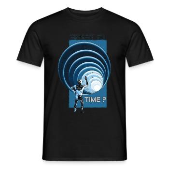 What is time ? - Men's T-Shirt - black - Front - AI Model Male 178 light (178cm)
