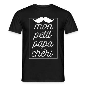 petit papa chéri - Männer T-Shirt - Schwarz - Vorne - AI Model Male 178 light (178cm)