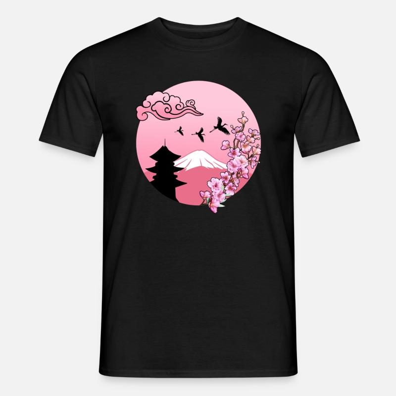 Sakura Cherry Blosseom Pink - Männer T-Shirt - Schwarz