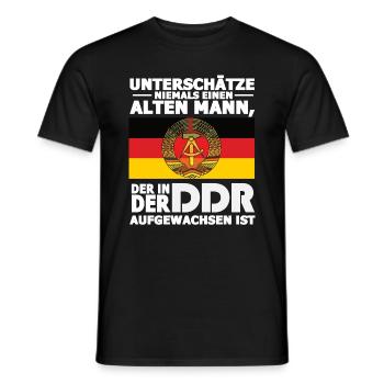 Ossi DDR Spruch für den deutschen Opa und Uropa - Männer T-Shirt - Schwarz - Vorne - AI Model Male 178 light (178cm)