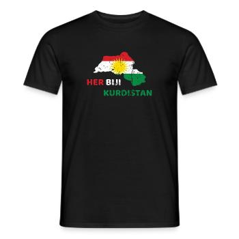 Son Biji Kurdistan - Don kurde avec le Kurdistan - T-shirt homme - noir - Devant - AI Model Male 178 light (178cm)