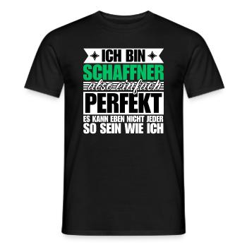 Perfekter Schaffner - Männer T-Shirt - Schwarz - Vorne - AI Model Male 178 light (178cm)