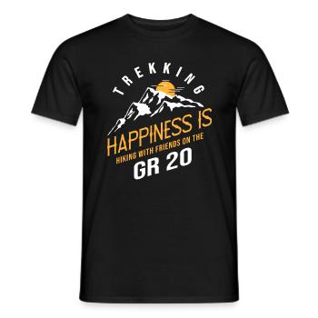 gr20 Glück ist Wandern mit Freunden auf dem GR20 - Männer T-Shirt - Schwarz - Vorne - AI Model Male 178 light (178cm)