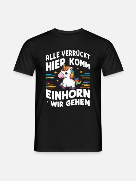 Einhorn Einhörner Fabelwesen Mystisch - Männer T-Shirt - Schwarz