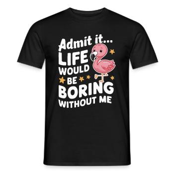 Flamingo Tier Rosa - Männer T-Shirt - Schwarz - Vorne - AI Model Male 178 light (178cm)