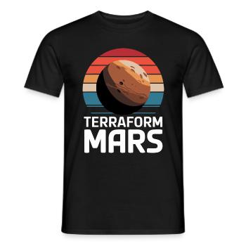 Mars Planète Planète Système Solaire - T-shirt homme - noir - Devant - AI Model Male 178 light (178cm)