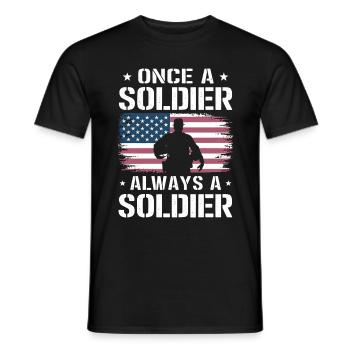 Soldat militaire vétéran - T-shirt homme - noir - Devant - AI Model Male 178 light (178cm)