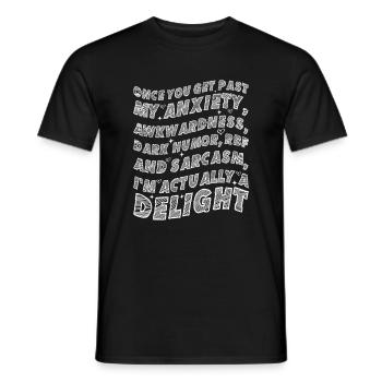 Once You Get Past My Anxiety Awkwardness Dark Humo - Men's T-Shirt - black - Front - AI Model Male 178 light (178cm)