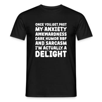 Once You Get Past My Anxiety Awkwardness - Men's T-Shirt - black - Front - AI Model Male 178 light (178cm)